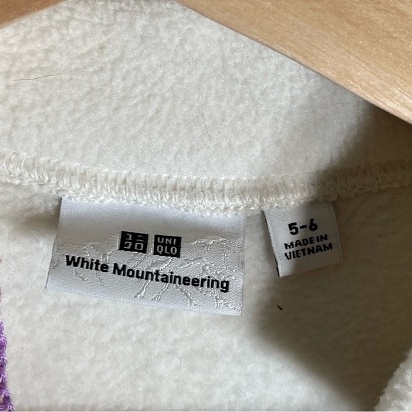 Uniqlo x White Mountaineering Fleece Sweater Long-Sleeve Pullover Kids Girls 5-6 - Picture 6 of 10